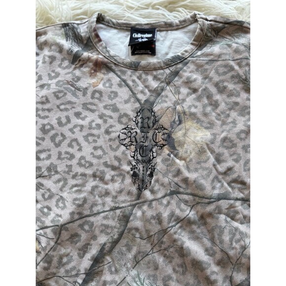 Civil Regime Concrete Sin Energy Baby Tee Sun Wash Leopard Camo Size Large - Picture 5 of 12